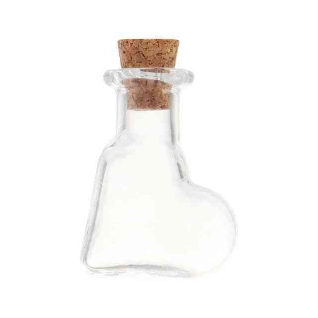 Mini Pure Craft Clear Glass Wishing Bottles, Cork Stopper Hanging Empty Sample Jars