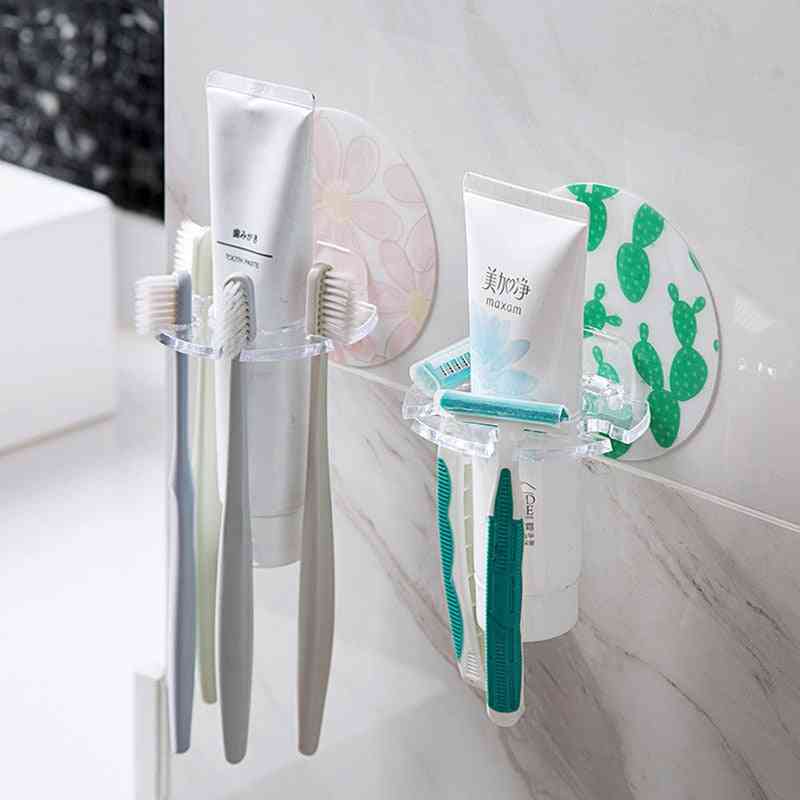 Multi-functional Strong Suction Wall Shaped Toothbrush Rack Holder