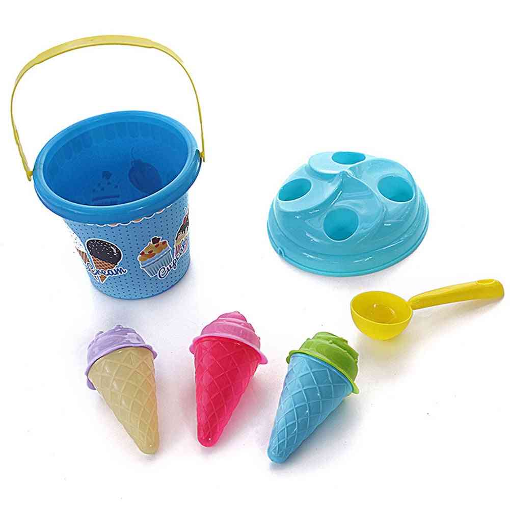 8ks vonkajšia plážová zmrzlina naberačka naberačka model hrať pieskové pieskovisko, letné hračky na plážový piesok pre