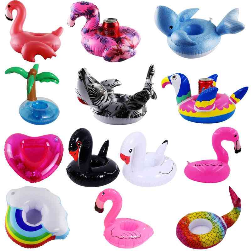 Inflatable Flamingo/donut Design Drink Cup Holders For Swimming Pool Parties