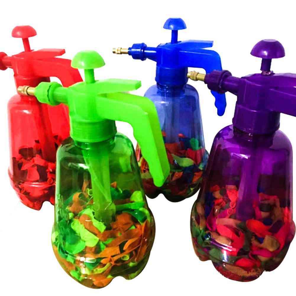 300 Pcs Innovative Water Balloon- Portable Filling Station 3 In 1 Pump Bottle Manual Water Inflation Ball Toy Balloon's