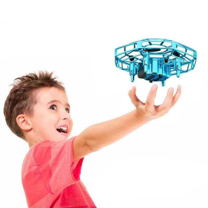 Mini drone ufo, giocattolo del bambino dell'aereo volante della mano di controllo di rilevamento a infrarossi - blue-1battery / china