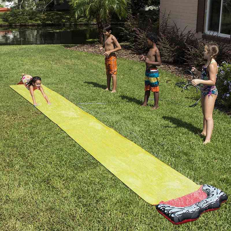 Gigante splash sprint acquascivolo divertente prato acquascivoli piscine per bambini giochi estivi giocattoli all'aperto (grigio chiaro) -