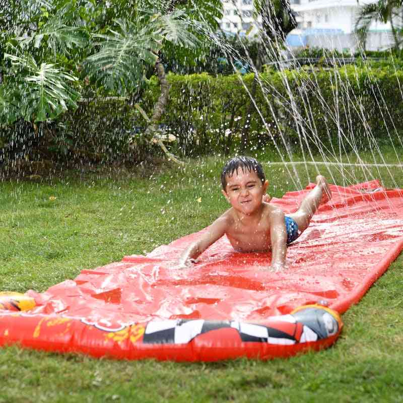 на открито деца надуваеми спрей пръскачка 5 м единичен слайд супер водна пързалка идеален (червен)