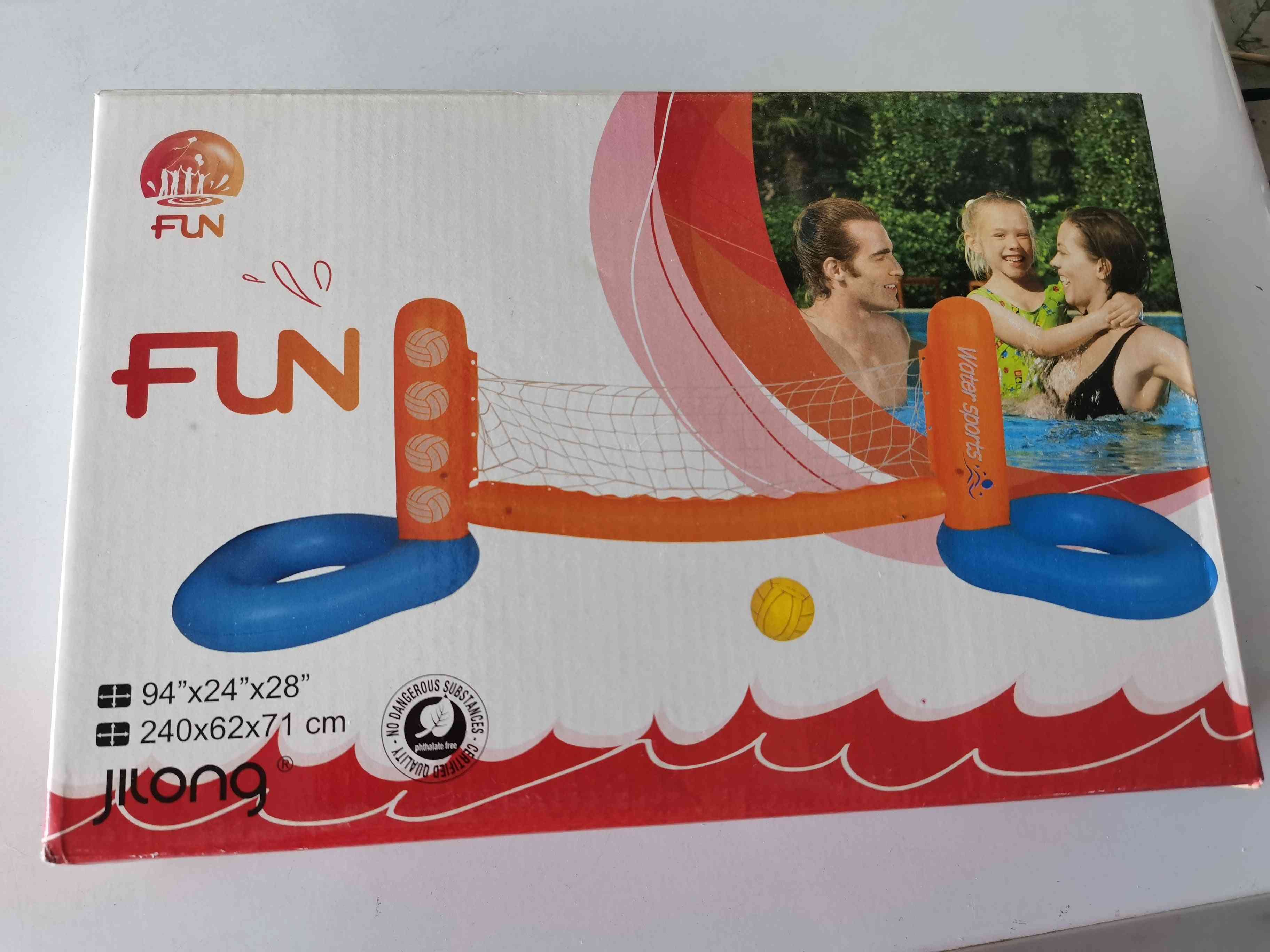 Oppblåsbart basseng leketøy, flytende volleyballstativ vannvolleyball netto vann spill for voksne -