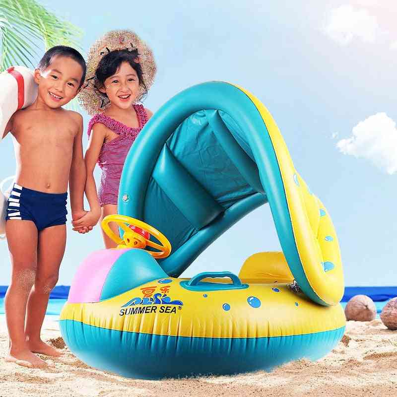 Oppblåsbar svømmefloat oppblåsbar setebåt for 3-6 år barn - a