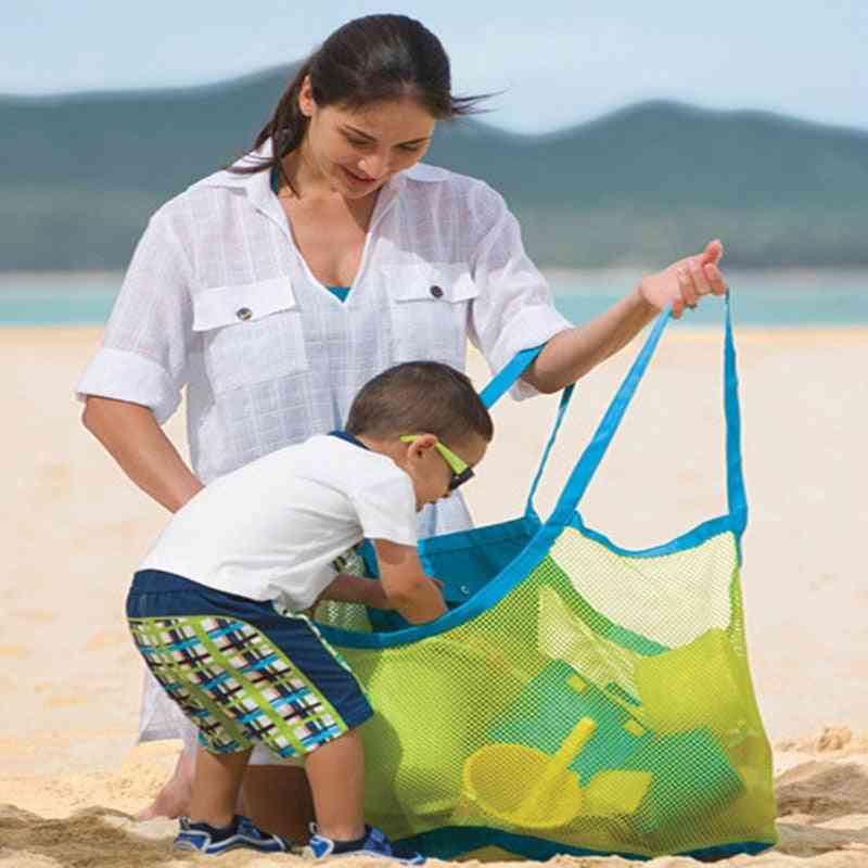 Portable Mesh Beach Storage Bags Baby Sand Away Carry Beach- Pouch Tote Kid Toy Net Bag Handbag Swimming Organizer