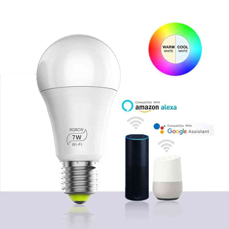 Magické wifi led žiarovka, žiarovka domácej automatizácie, žiarovka 85-265v kompatibilná s alexa google