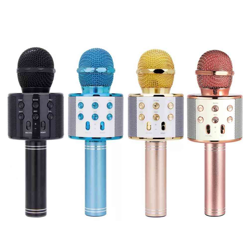 Microphone de karaoké sans fil bluetooth - micro à main pour enfants, cadeau de Noël, jouets de scène musicale