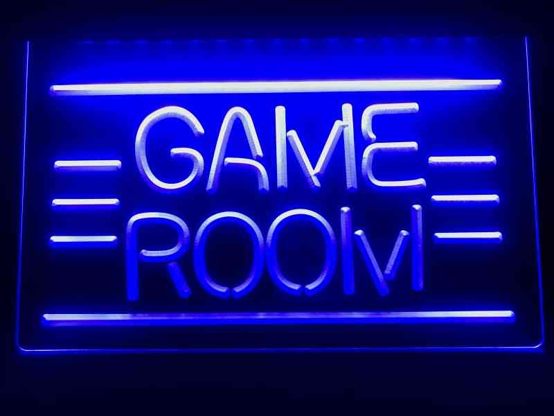 La sala de juegos muestra juguetes - letrero de luz de neón led de tv - rojo / 40x30cm horizontal