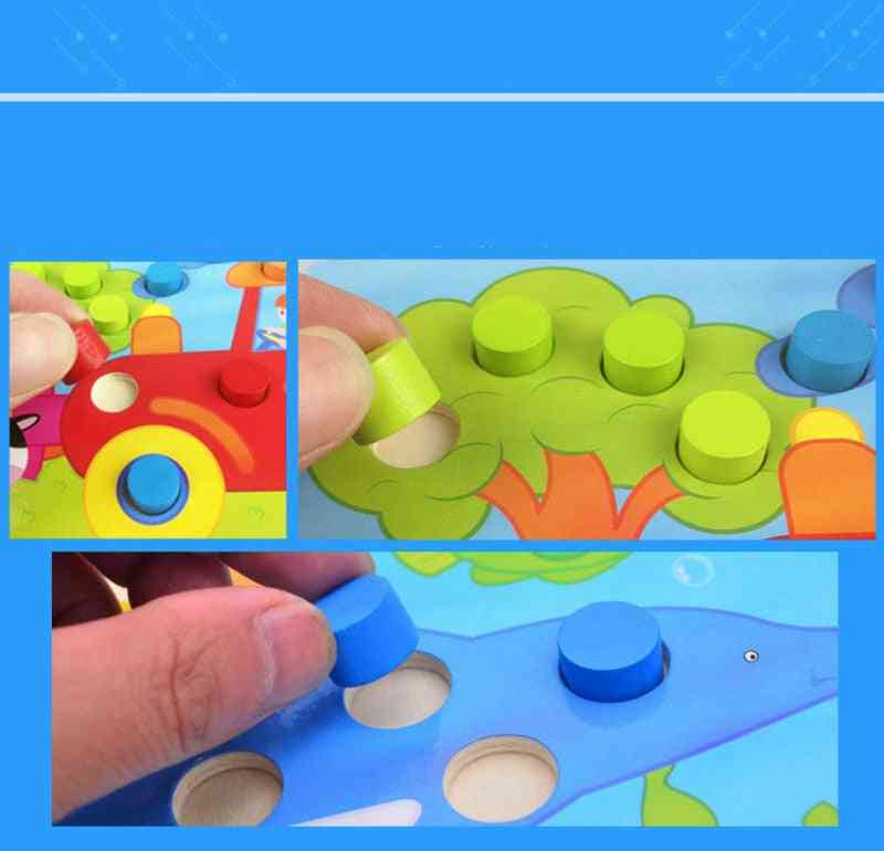 Farberkennungsbrett montessori pädagogisch, Holzspielzeug für Kinder - Stichsäge frühes Lernspiel cl0545h - schwarz