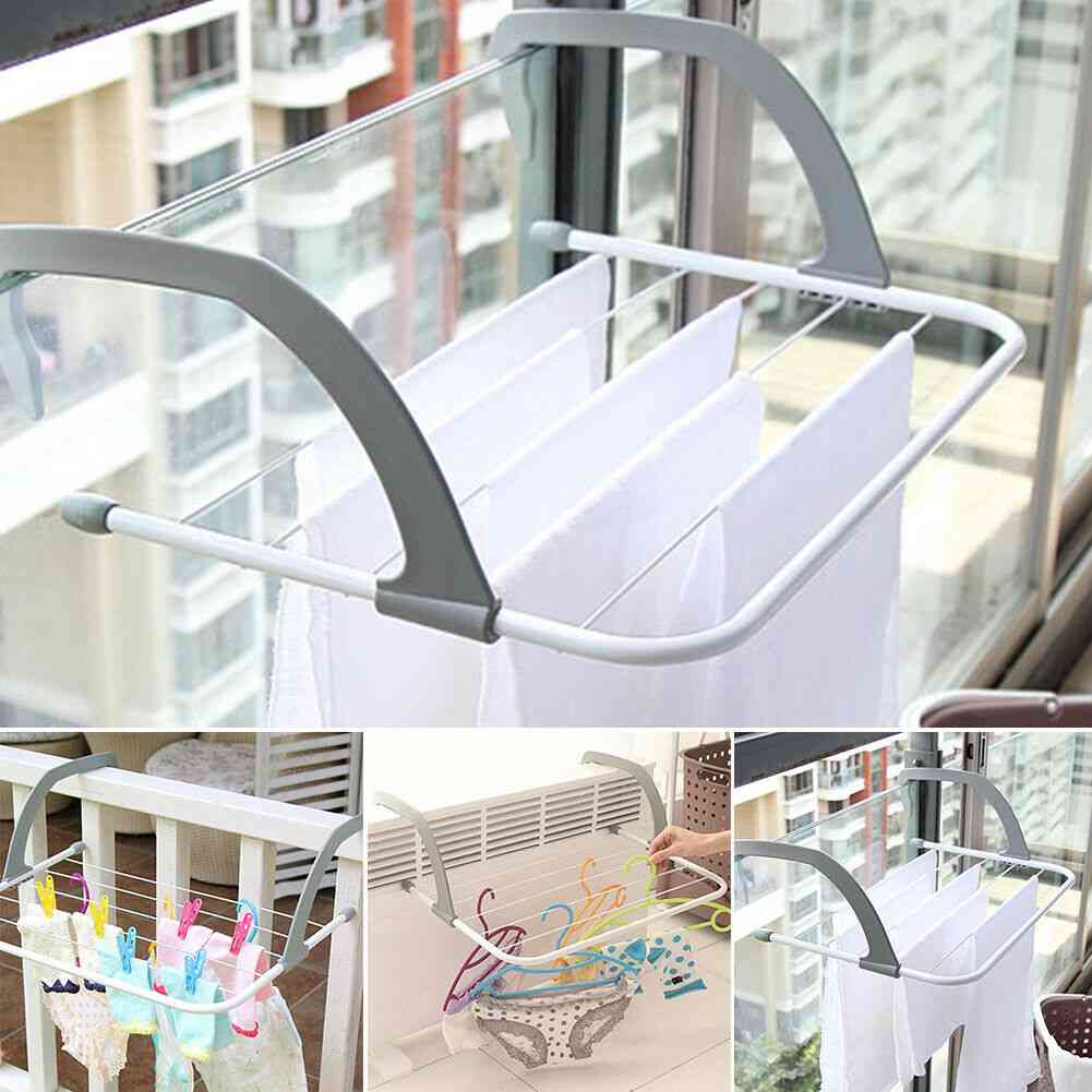 5 Rail Towel Bar Holder, Clothes Folding Pole, Airer Dryer, Drying Rack For Home Decoration