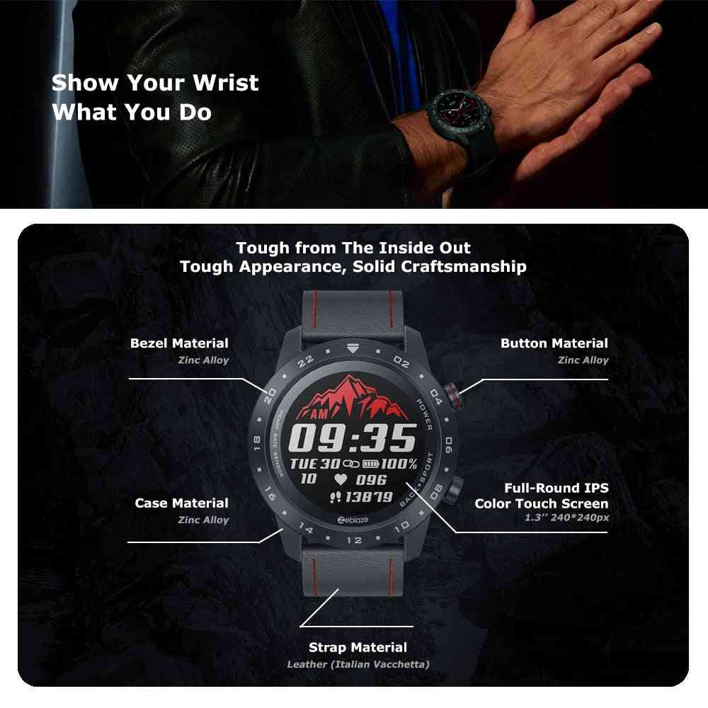 Smartwatch til sundhed og fitness, vandtæt / bedre batterilevetid klassisk design & bluetooth 5.0, android / ios - sort