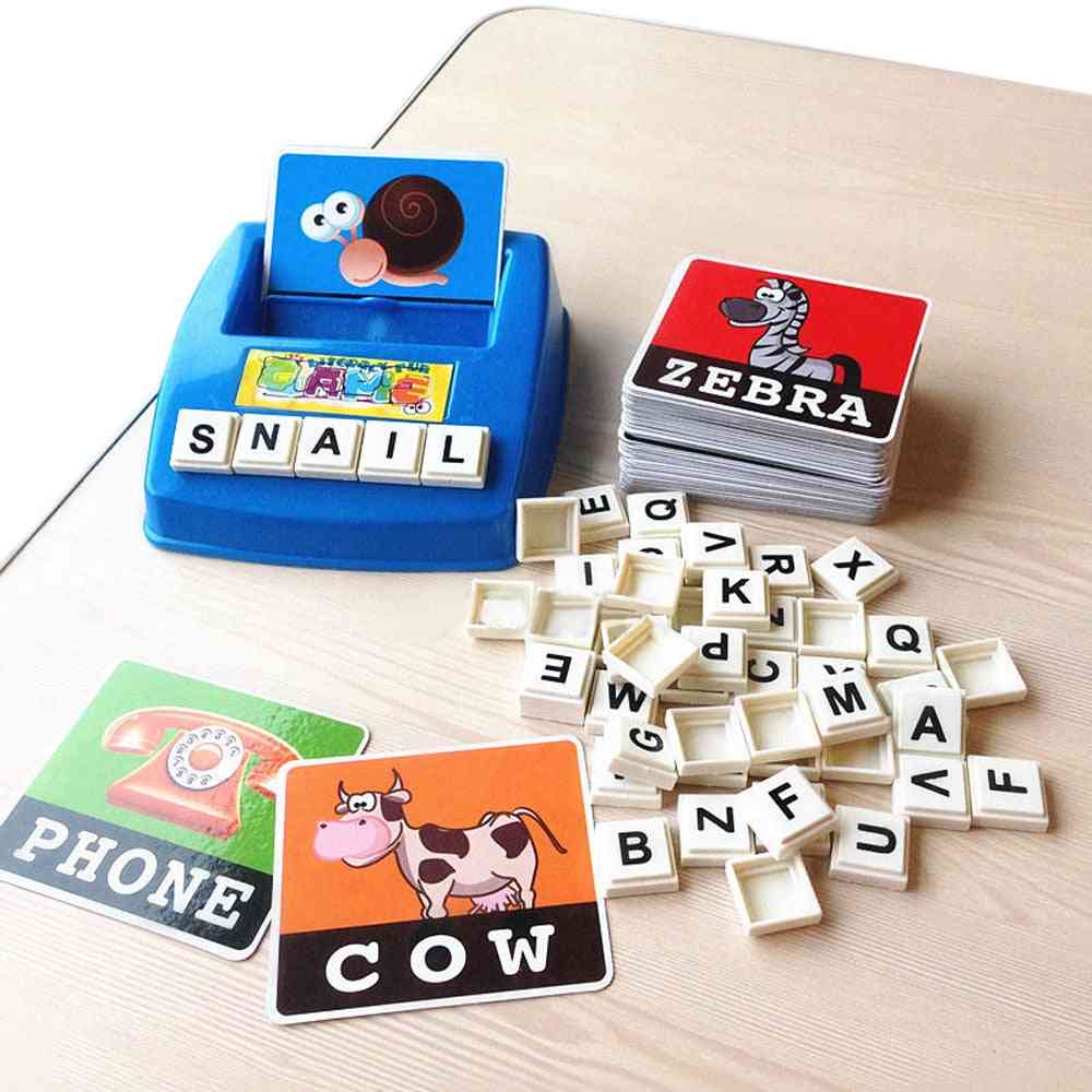 English Spelling Alphabet Letter Game, Cards English Word Puzzle Fun Early Learning Educational Toy