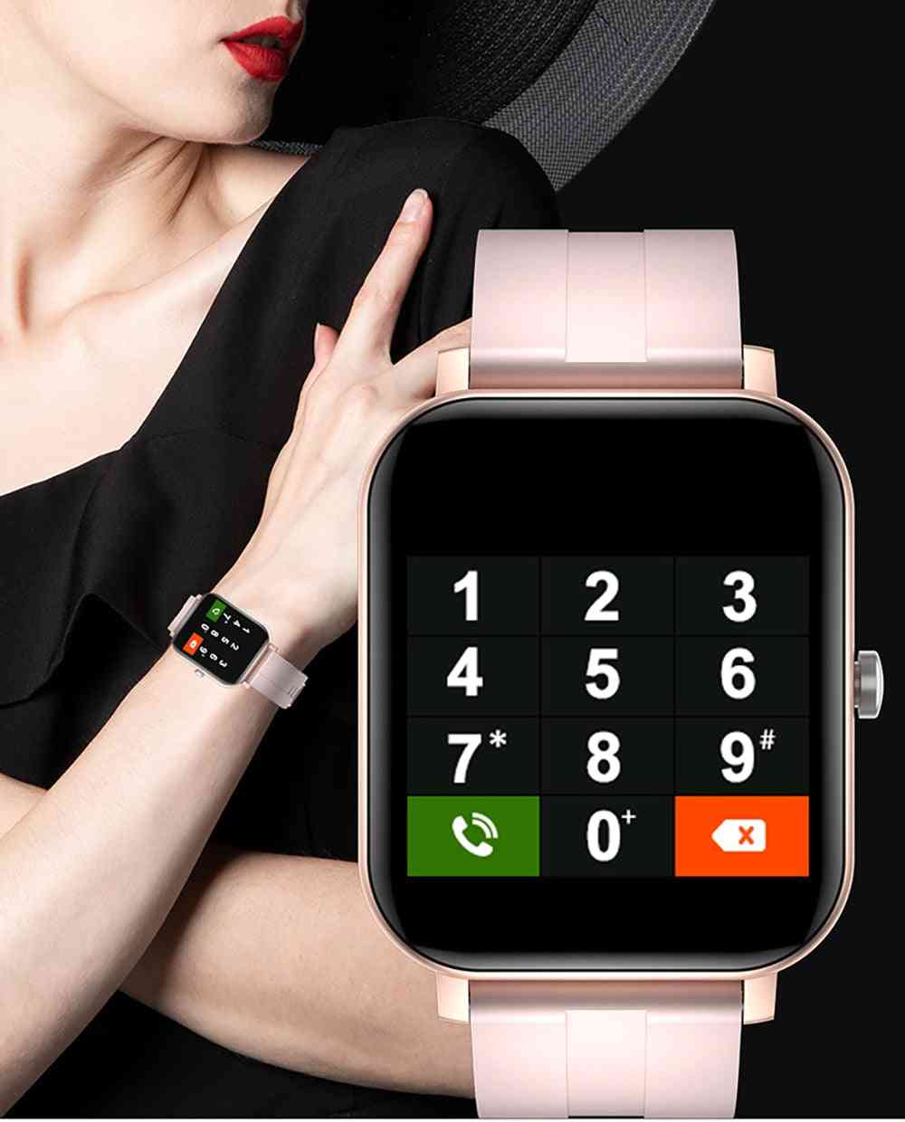 Relógio inteligente à prova d'água para homens e mulheres - pulseira de fitness esportivo compatível com Android e iOS - preta