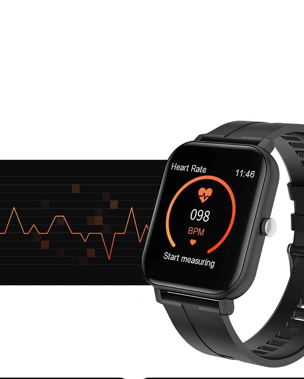 Inteligentny zegarek wodoodporny dla mężczyzn i kobiet - sportowa bransoletka fitness kompatybilna z Androidem i iOS - szara
