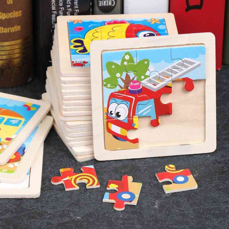 Educatief houten speelgoed voor kinderen - puzzels voor vroeg leren intelligentie dierenwedstrijd leermiddelen - 001