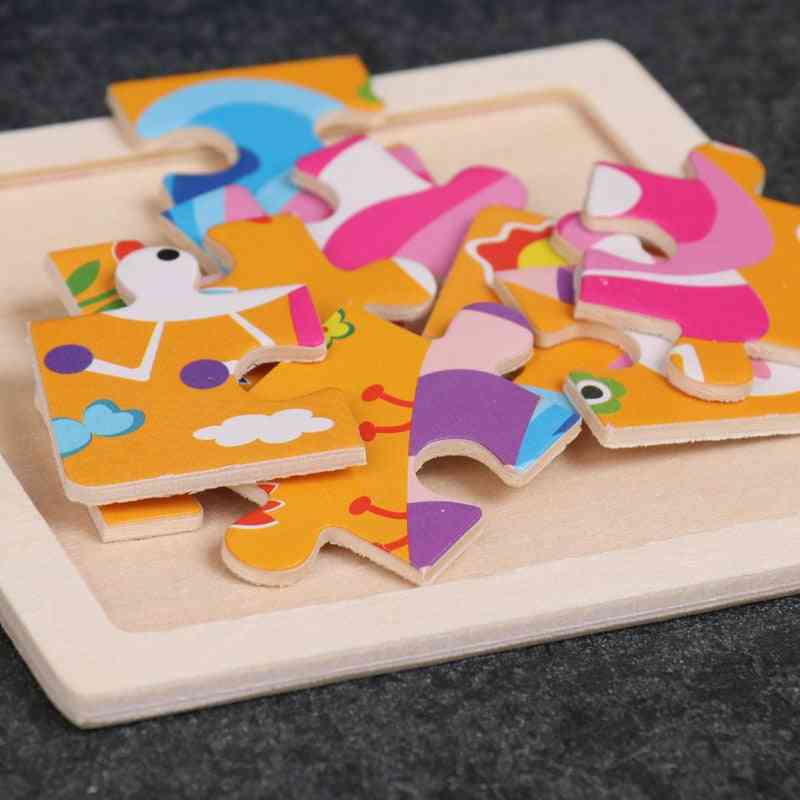 Giocattoli educativi in legno per bambini - puzzle di apprendimento precoce intelligenza materiale didattico per animali - 001