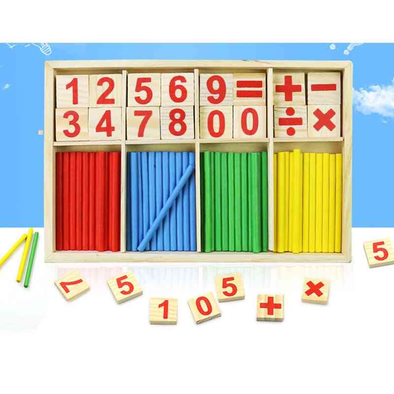 Digital Stick Teaching Aid Mathematics Enlightenment - Wooden Educational Toy For
