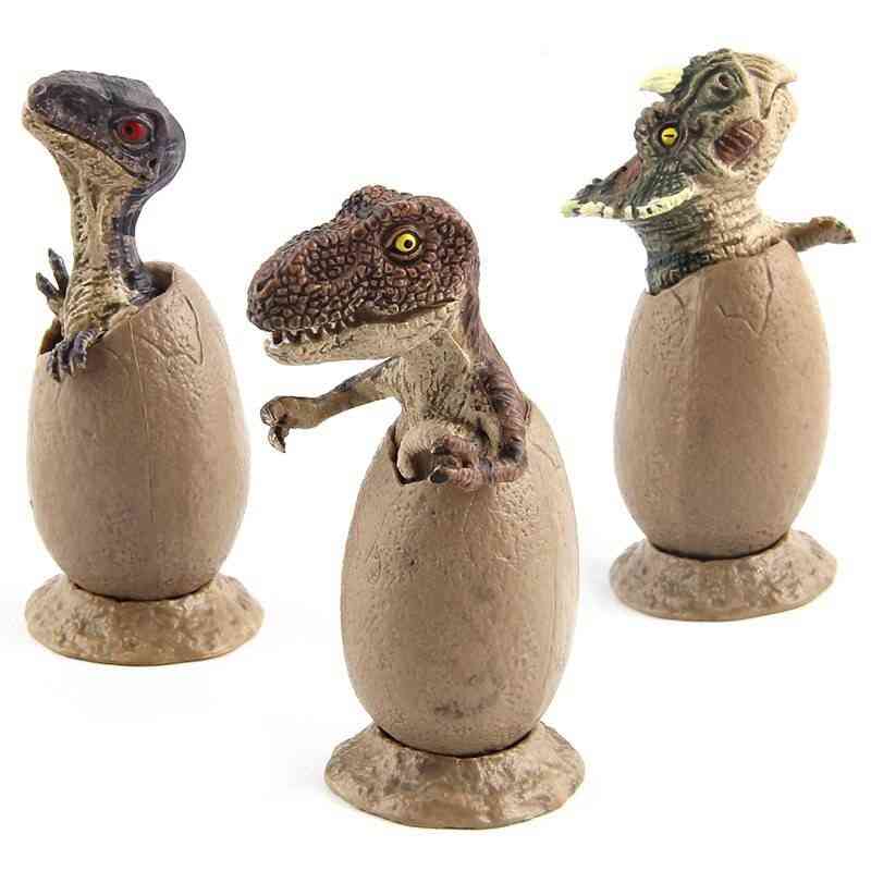 3pcs / set modelo feito à mão de dinossauro meio ovo de dinossauro eclodido modelo com pedestal brinquedos engraçados novos presentes para meninos / meninas - como foto-200006153