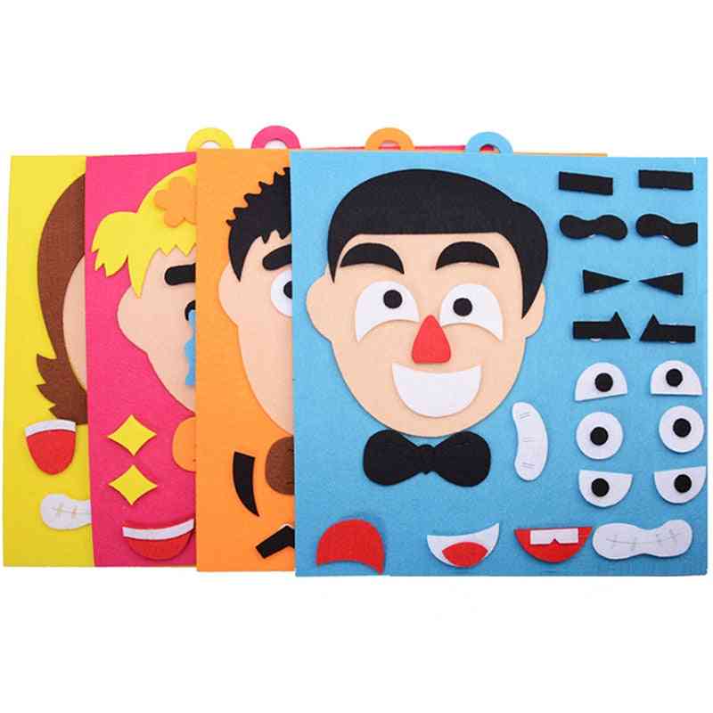 DIY leksaker känslor förändring pussel leksaker- 30cm * 30cm kreativa ansiktsuttryck barn pedagogiska för barn - pojke