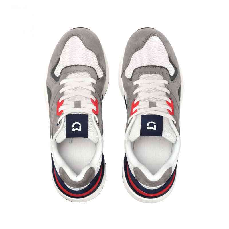 Retro Sneaker Schuhe Echtleder langlebig-atmungsaktiv für Outdoor-Sportarten - schwarz grau 39