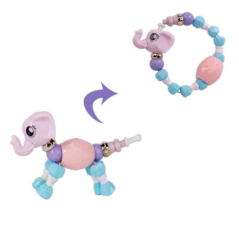 1/5 st flickor leksaker handgjorda pärlor armband fest armband för barn-DIY magiska djur olika armband halsband utbildning presenter - 1 st slumpmässigt