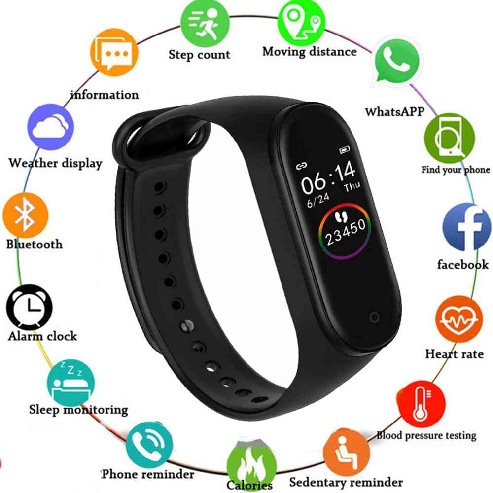 M4 Smart Bracelet Fitness Activity Tracker, Heart Rate Monitor, Blood Pressure Wristband Call Message Reminder Band