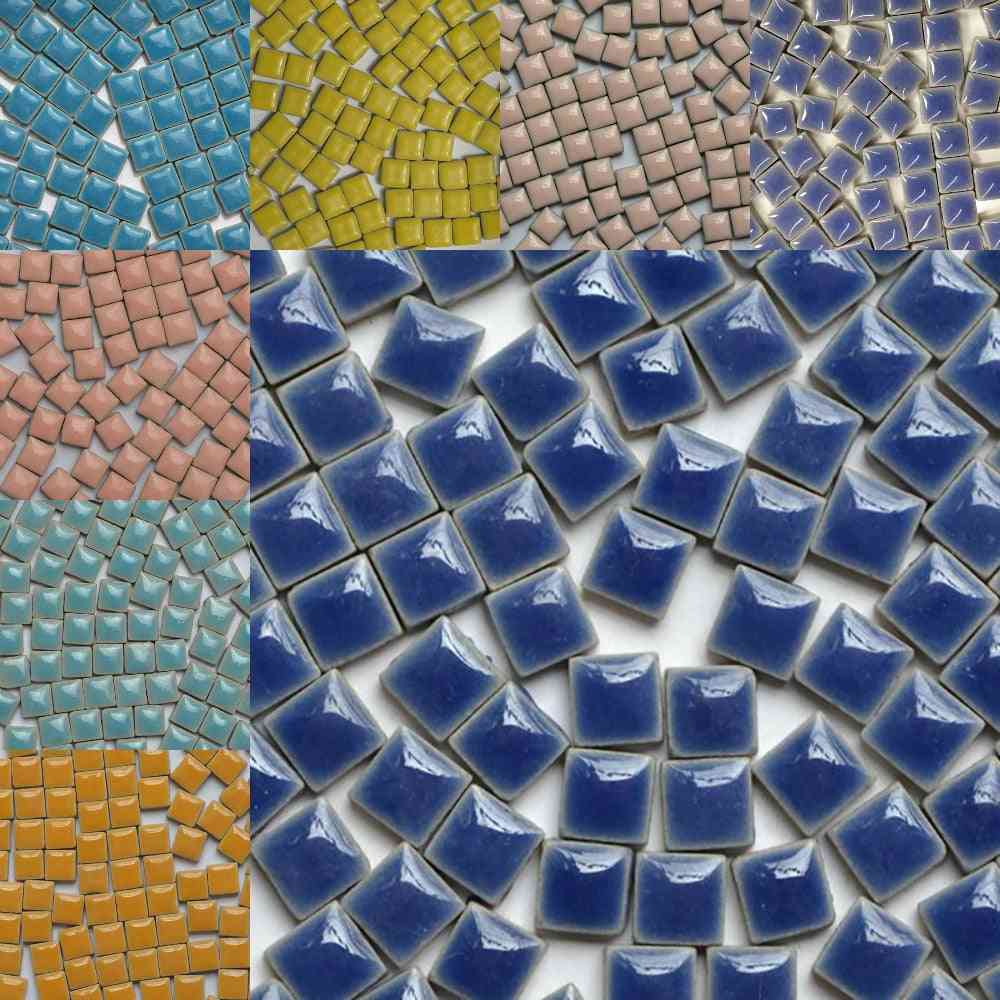 Flerfarvet glasmosaik firkantede keramiske fliser - DIY kunsthåndværk gør materiale - 16