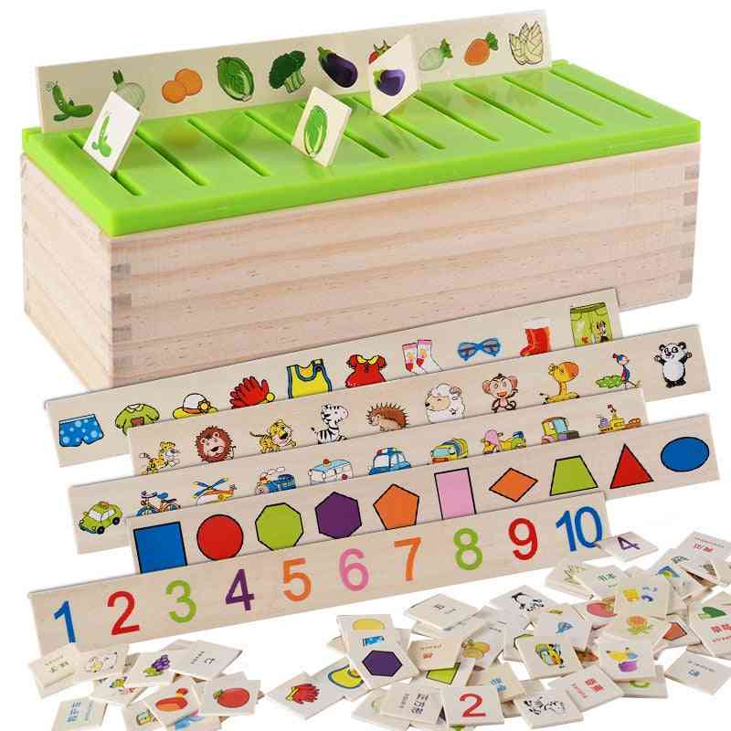 Conhecimento matemático classificação cognitiva correspondência- montessori educacional precoce aprender brinquedos caixa de madeira presentes para crianças (como imagem) -