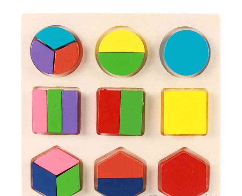 Vendita forma geometrica e corrispondenza dei colori, puzzle 3d in legno baby montessori giocattolo per l'apprendimento precoce educativo per bambini s-l02 - forma geometrica