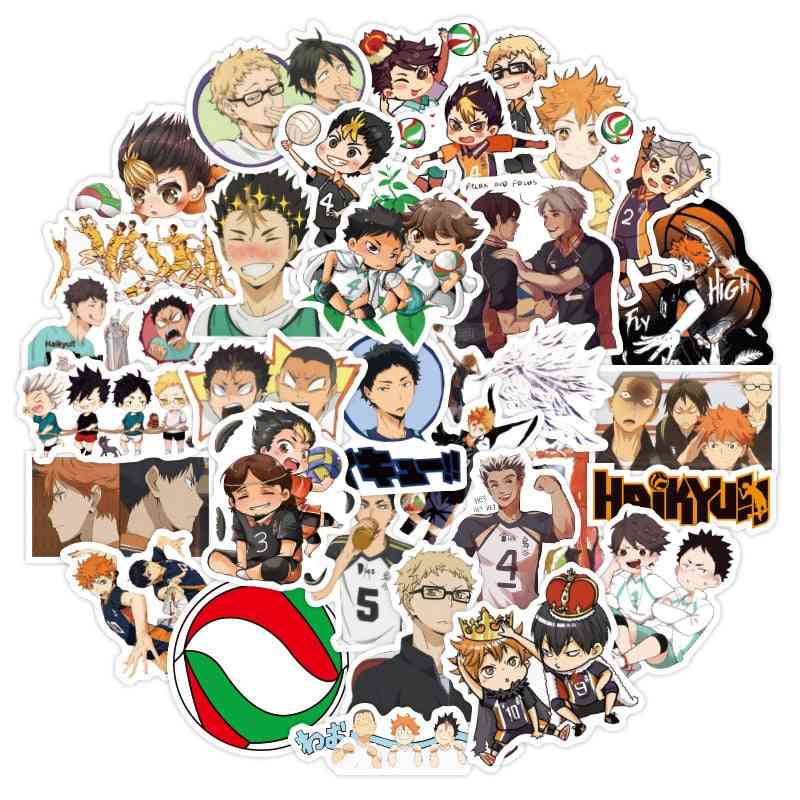 50 stks Manga Haikyuu, Hinata Shoyo PVC Stickers Japan Anime Collectie LD - A.
