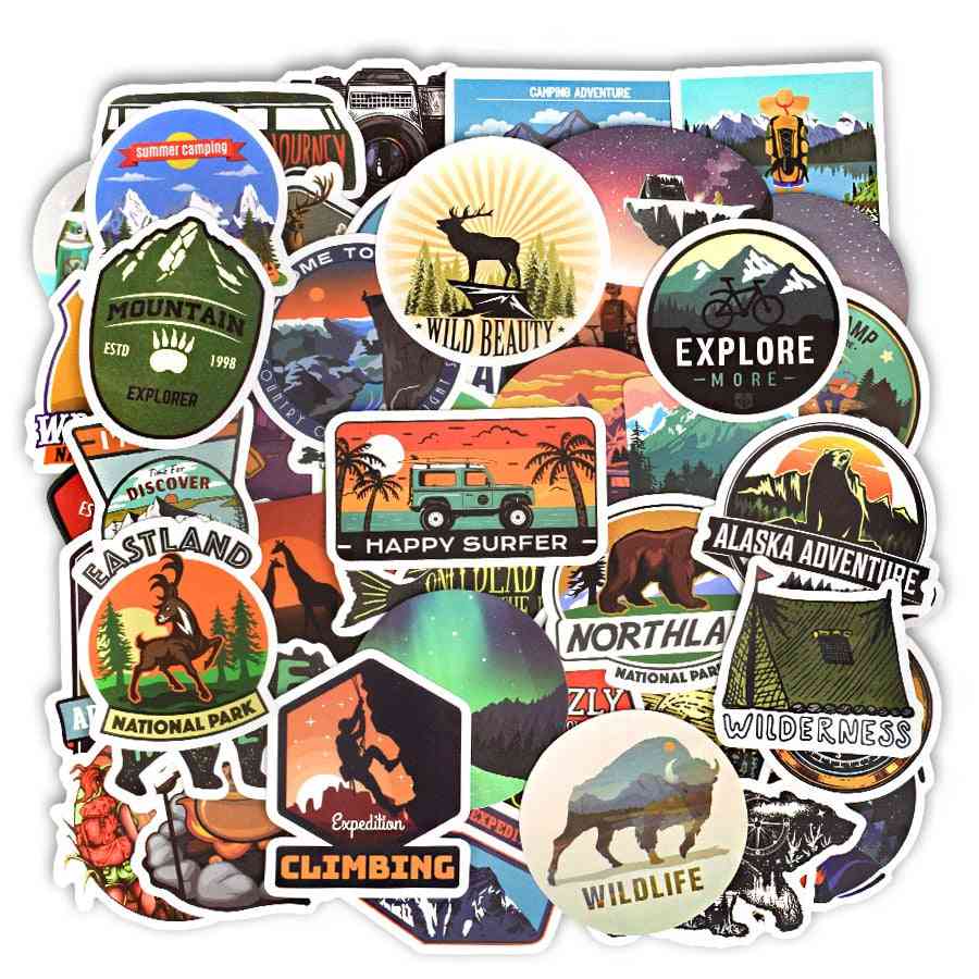 Camping Landscape Stickers-for  Outdoor, Waterproof Sticker