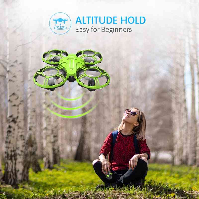 Rc drone quadcopter för barn - e016h - grön 2batterier