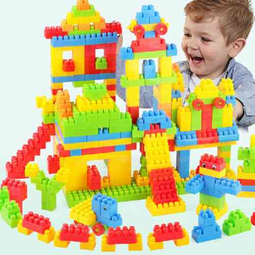 Blocs de construction drôles de ville - briques créatives de bricolage, cadeau de jouet éducatif pour enfant - 100 pièces