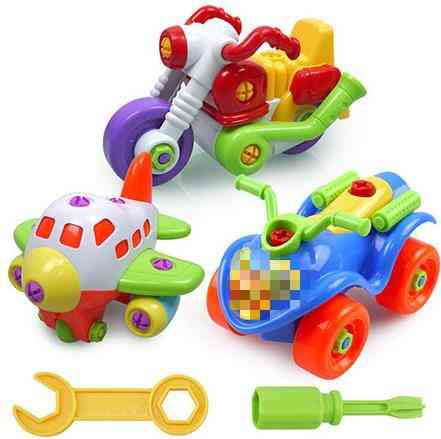 Pisani pvc vijaki in matice, sestavljeni avtomobilček - ročno izdelane izobraževalne igrače za otroke