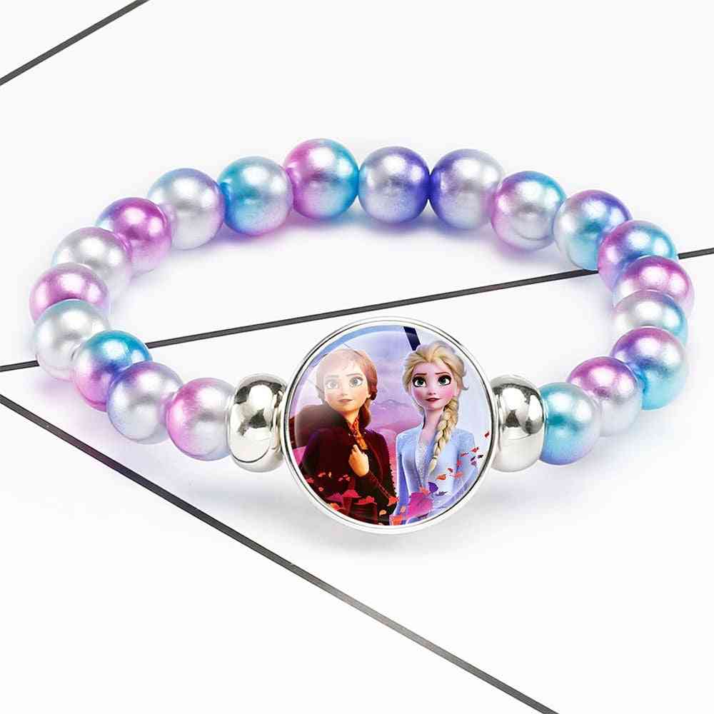 Elsa Anna Princess Printed-pearl Bracelets For