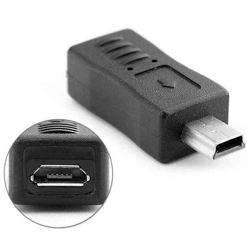 Czarny micro mini usb adapter konwerter ładowarki -