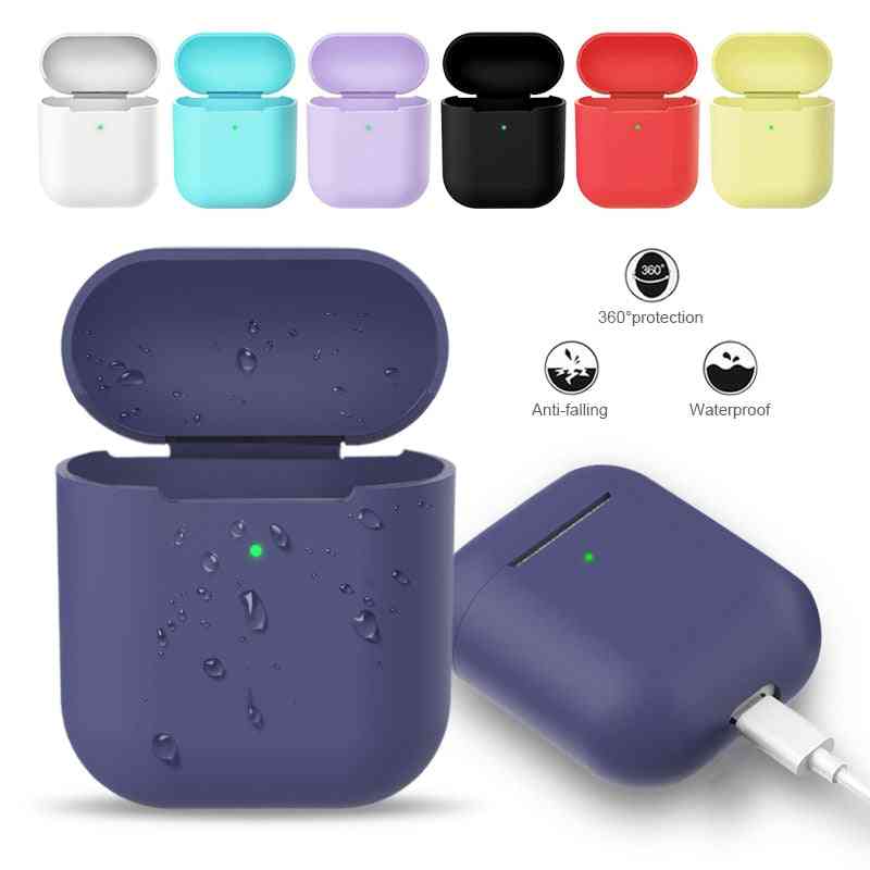 Soft Silicone  Airpods Case For Apple- Wireless Bluetooth Headphone Protective Case