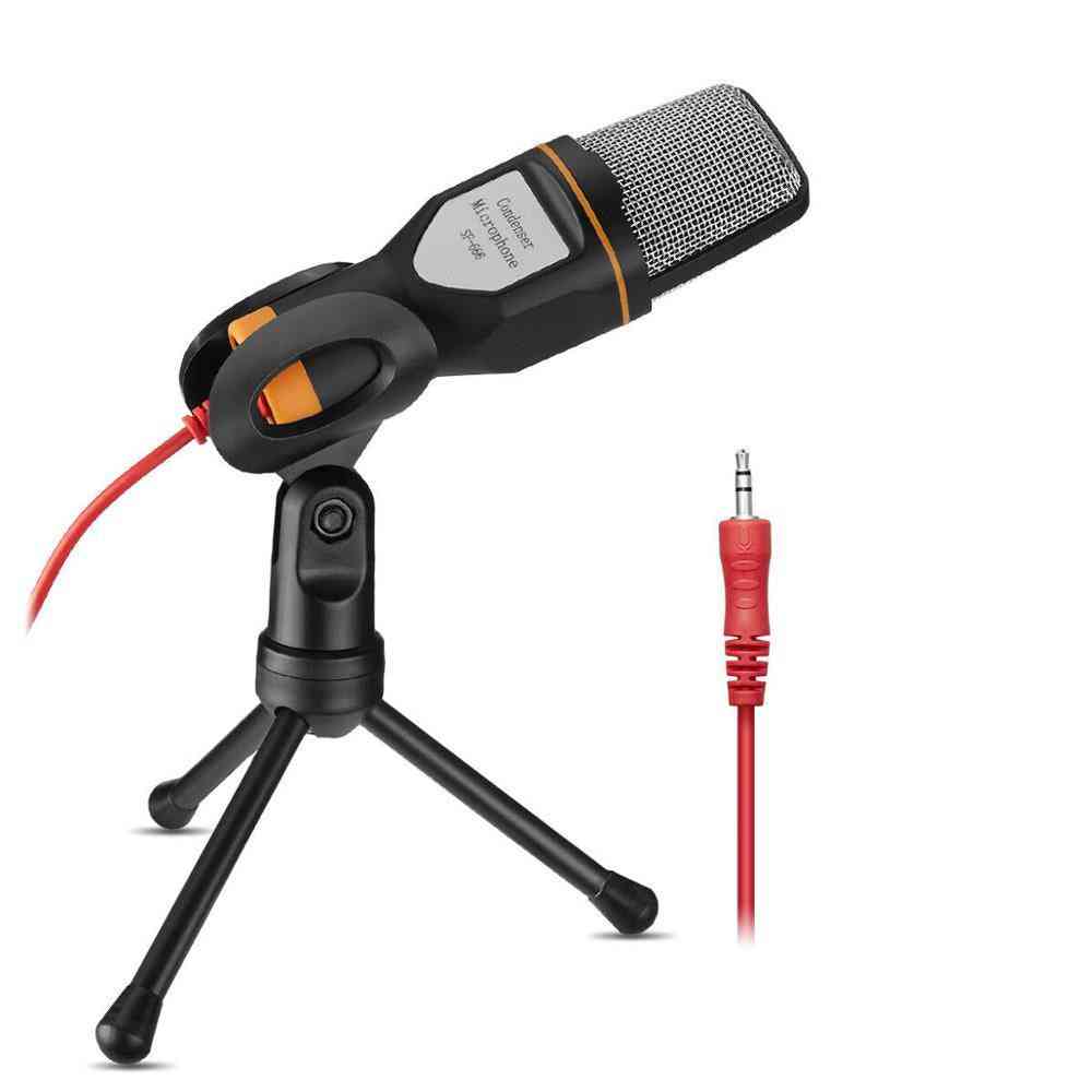 Condenser Microphone With Mini Tripod And 3.5mm Y-converter Cable