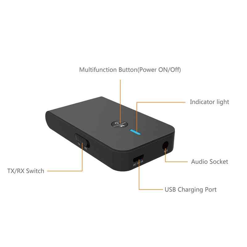 5.0 Bluetooth 2 в 1 адаптер за компютър / телевизор / кола