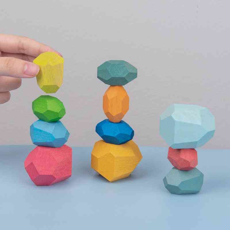 Bloques apilables jenga de piedra de colores para niños - juguetes educativos creativos para niños - 11 piezas