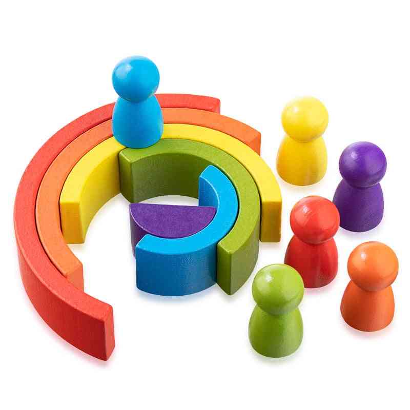 Creative Rainbow - Stacked Balance Blocks For Baby, Montessori Education For Children