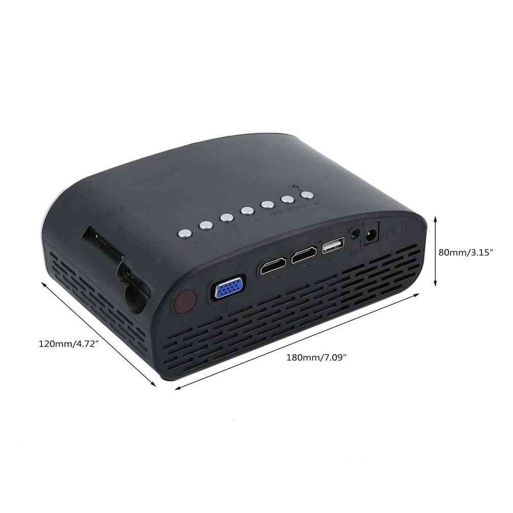 Gp8s proiettore digitale lettore multimediale portatile proiettore domestico, mini home theater cinema multimediale av vga usb spina usa