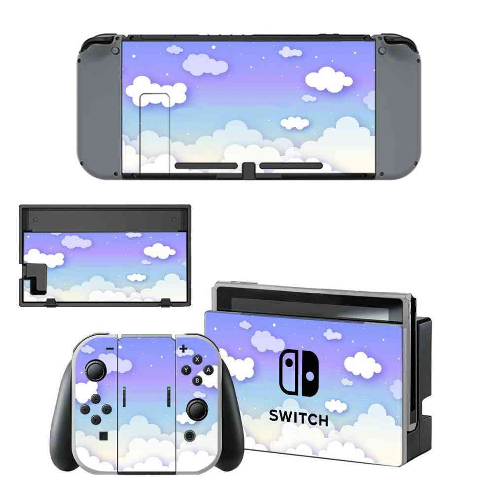 Rent vitt moln Nintendo Switch skin sticker och joy-con controller -