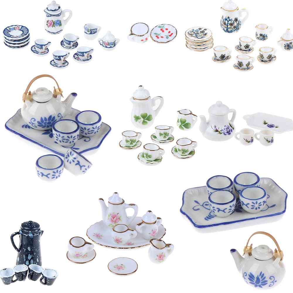 15/8/9/4/2pcs Miniature Mugs Dish Cups Pot Set- Direction Furniture Coffee / Tea Cups Dollhouse Accessory