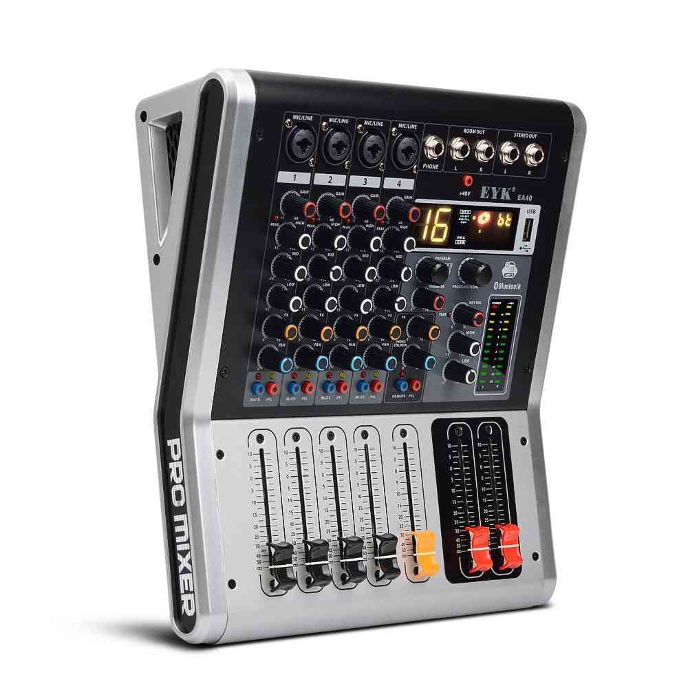 4 Channels Mixing Console With Mute And Pfl Switch - Usb Audio Mixer