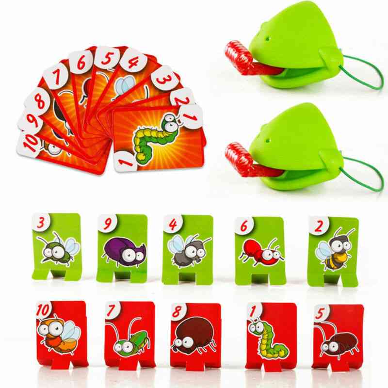Frog Mouth Take Card Tongue Tic-tac Chameleon Tongue Board Game For Family Party Toy Set