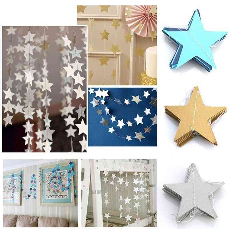 Paper Star Garlands Banner For Birthday String  And Chain Wedding Party