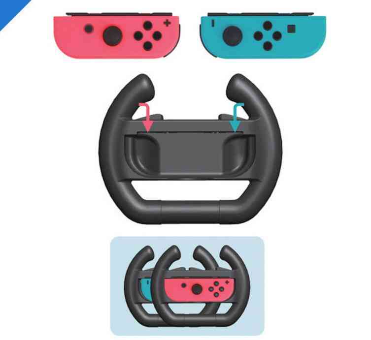 Joy-con ratthåndtak for Nintendo switch - racing grep tilbehør - 1 rød 1 blå